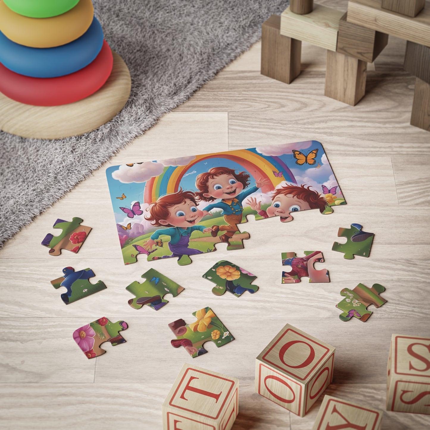Kids' 30-Piece Puzzle - Colorful Rainbow Adventure