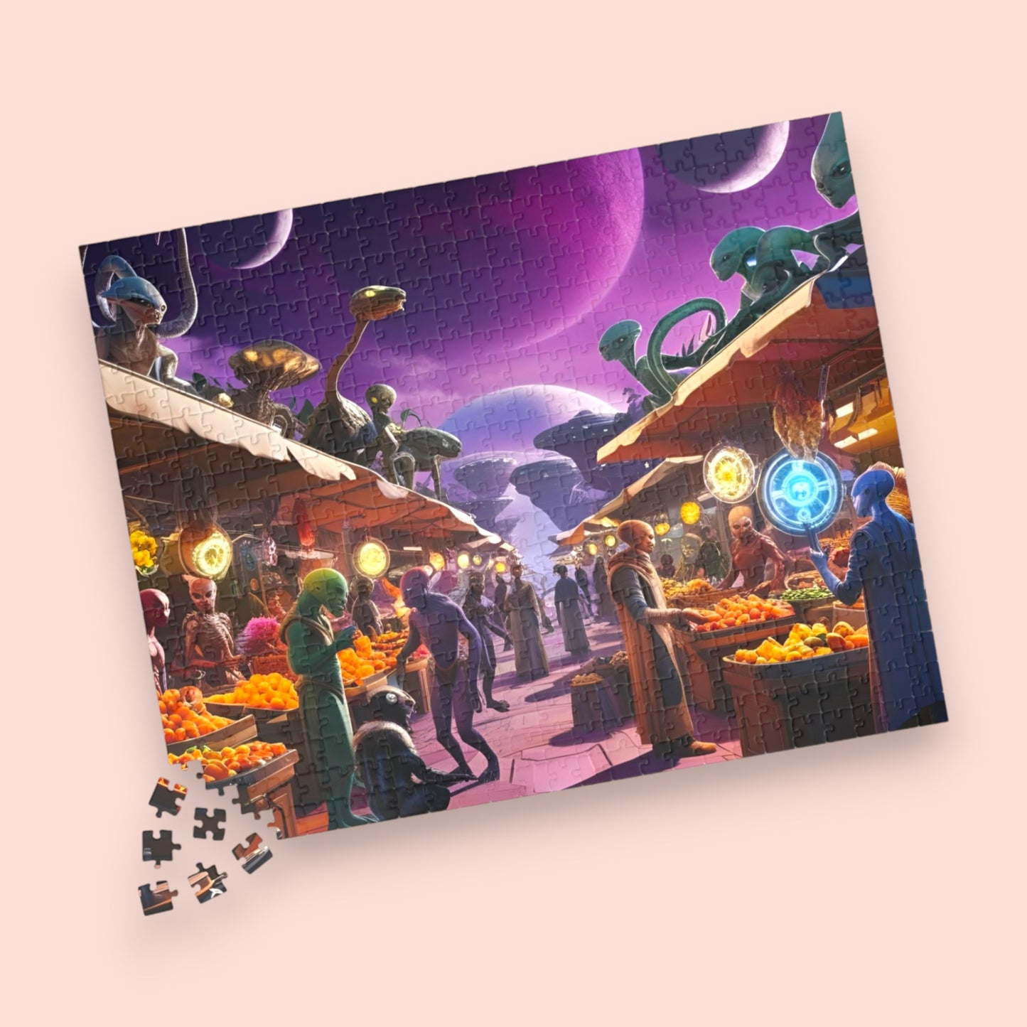 Alien Marketplace Puzzle - 520 Pieces