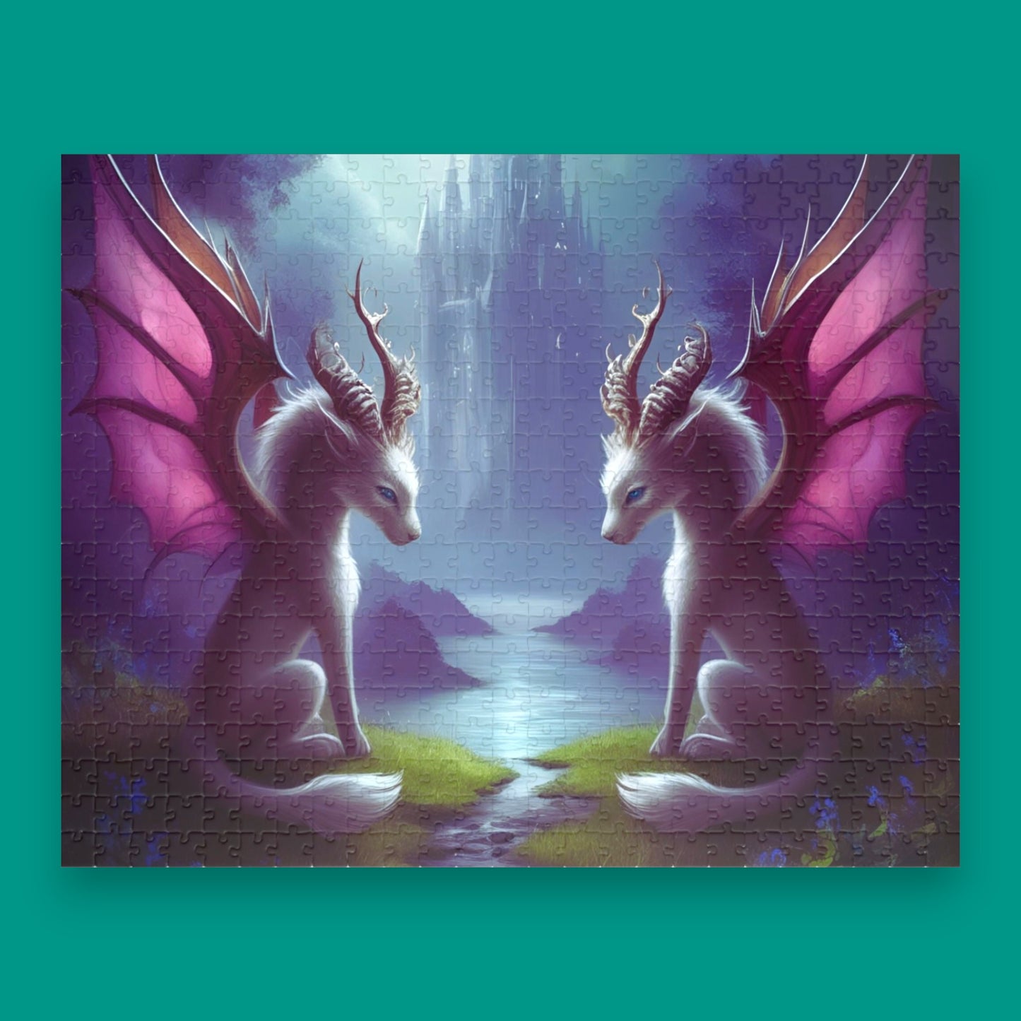 Enchanting Dragon Puzzle Pieces-Fantasy Art